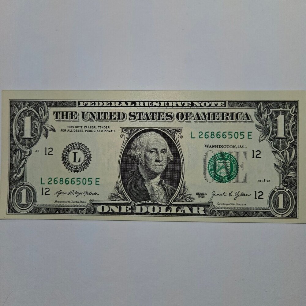 10 One Dollar Bills Uncirculated Sequential (W/ SLEEVES) - Series 2021 (B190) - Picture 2 of 4